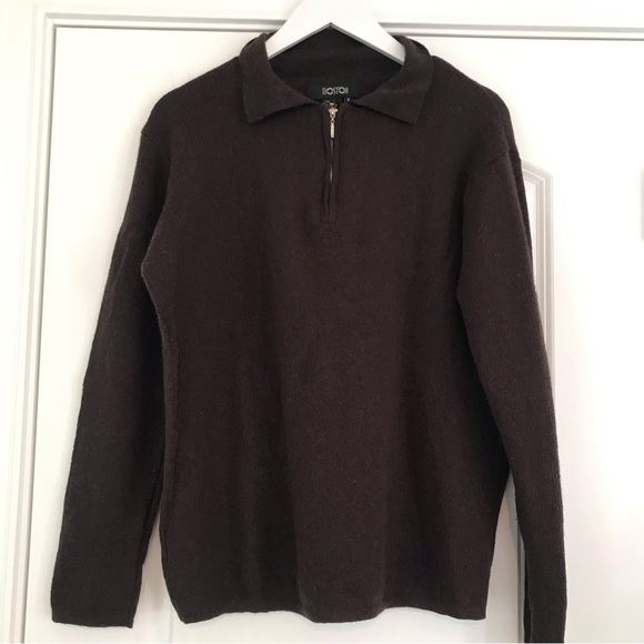 Boston® Men’s Brown Pure New Wool Pullover Sweater XL - Picture 1 of 5